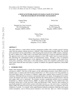 A Deep Q-Network Based on Radial Basis Functions for Multi-Echelon
  Inventory Management
