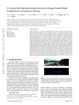 A Concise but High-performing Network for Image Guided Depth Completion
  in Autonomous Driving