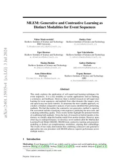 MLEM: Generative and Contrastive Learning as Distinct Modalities for
  Event Sequences