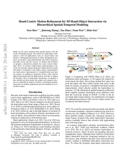 Hand-Centric Motion Refinement for 3D Hand-Object Interaction via
  Hierarchical Spatial-Temporal Modeling