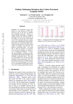Finding Challenging Metaphors that Confuse Pretrained Language Models