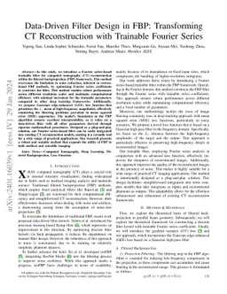 Data-Driven Filter Design in FBP: Transforming CT Reconstruction with
  Trainable Fourier Series