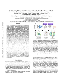 Contributing Dimension Structure of Deep Feature for Coreset Selection