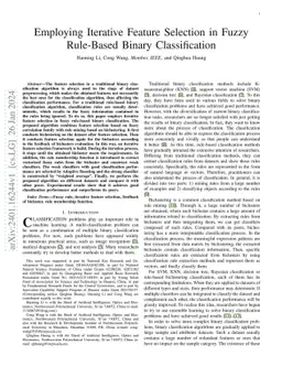 Employing Iterative Feature Selection in Fuzzy Rule-Based Binary
  Classification
