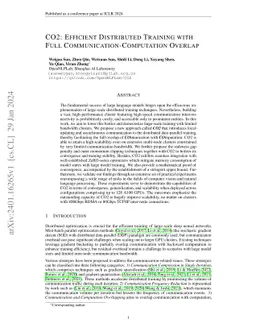 CO2: Efficient Distributed Training with Full Communication-Computation
  Overlap