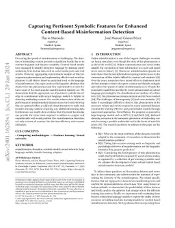 Capturing Pertinent Symbolic Features for Enhanced Content-Based
  Misinformation Detection