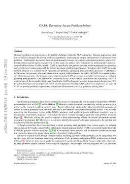 GAPS: Geometry-Aware Problem Solver