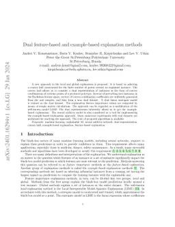 Dual feature-based and example-based explanation methods