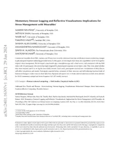 Momentary Stressor Logging and Reflective Visualizations: Implications
  for Stress Management with Wearables