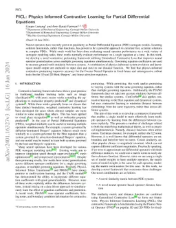 PICL: Physics Informed Contrastive Learning for Partial Differential
  Equations