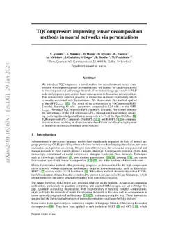 TQCompressor: improving tensor decomposition methods in neural networks
  via permutations