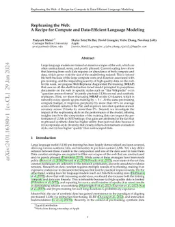 Rephrasing the Web: A Recipe for Compute and Data-Efficient Language
  Modeling