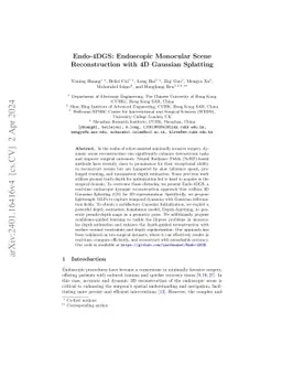 Endo-4DGS: Endoscopic Monocular Scene Reconstruction with 4D Gaussian
  Splatting