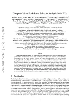 Computer Vision for Primate Behavior Analysis in the Wild