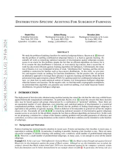Distribution-Specific Auditing For Subgroup Fairness