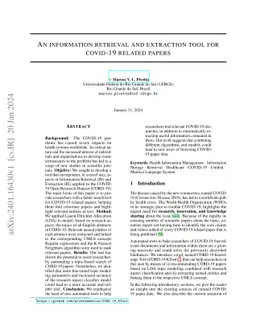 An Information Retrieval and Extraction Tool for Covid-19 Related Papers