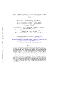 GuReT: Distinguishing Guilt and Regret related Text