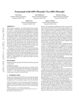 Frustrated with MPI+Threads? Try MPIxThreads!