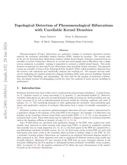 Topological Detection of Phenomenological Bifurcations with Unreliable
  Kernel Densities