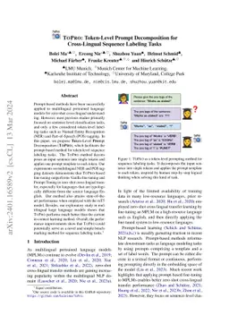 ToPro: Token-Level Prompt Decomposition for Cross-Lingual Sequence
  Labeling Tasks