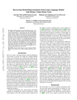 Recovering Mental Representations from Large Language Models with Markov
  Chain Monte Carlo