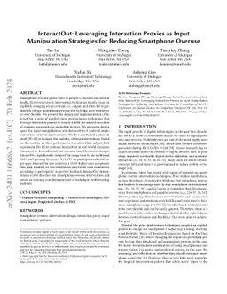 InteractOut: Leveraging Interaction Proxies as Input Manipulation
  Strategies for Reducing Smartphone Overuse