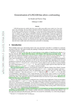 Generalization of LiNGAM that allows confounding