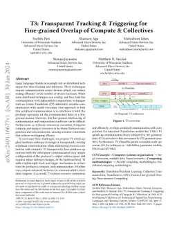T3: Transparent Tracking & Triggering for Fine-grained Overlap of
  Compute & Collectives
