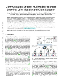 Communication-Efficient Multimodal Federated Learning: Joint Modality
  and Client Selection