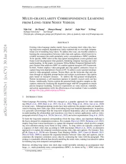 Multi-granularity Correspondence Learning from Long-term Noisy Videos