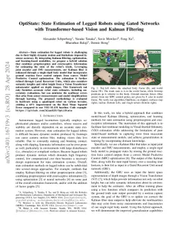 OptiState: State Estimation of Legged Robots using Gated Networks with
  Transformer-based Vision and Kalman Filtering