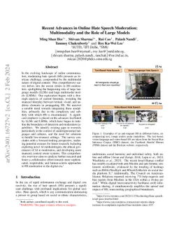 Recent Advances in Hate Speech Moderation: Multimodality and the Role of
  Large Models