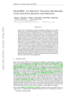 SmartFRZ: An Efficient Training Framework using Attention-Based Layer
  Freezing