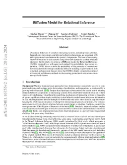 Diffusion model for relational inference