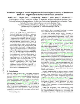 Learnable Prompt as Pseudo-Imputation: Rethinking the Necessity of Traditional EHR Data Imputation in Downstream Clinical Prediction