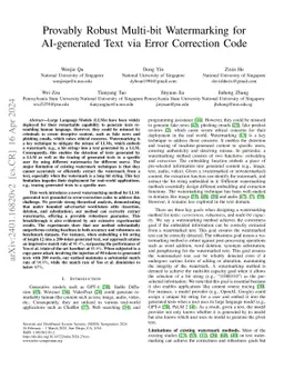 Provably Robust Multi-bit Watermarking for AI-generated Text