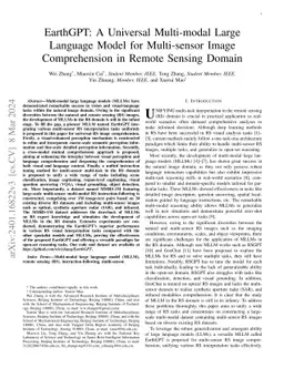 EarthGPT: A Universal Multi-modal Large Language Model for Multi-sensor
  Image Comprehension in Remote Sensing Domain