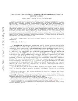 Coseparable Nonnegative Tensor Factorization With T-CUR Decomposition
