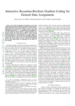 Interactive Byzantine-Resilient Gradient Coding for General Data
  Assignments