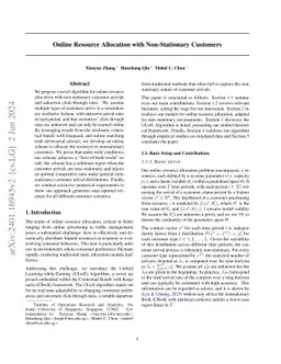 Online Resource Allocation with Non-Stationary Customers