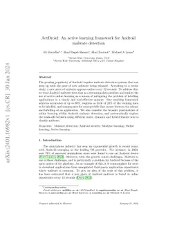 ActDroid: An active learning framework for Android malware detection