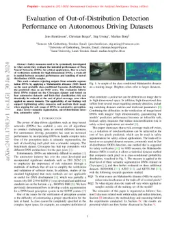 Evaluation of Out-of-Distribution Detection Performance on Autonomous
  Driving Datasets