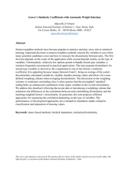 Gower's similarity coefficients with automatic weight selection