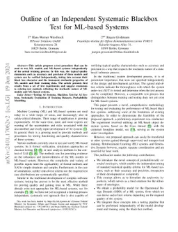 Outline of an Independent Systematic Blackbox Test for ML-based Systems