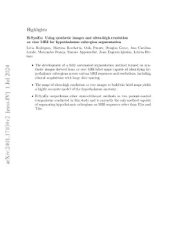 H-SynEx: Using synthetic images and ultra-high resolution ex vivo MRI
  for hypothalamus subregion segmentation