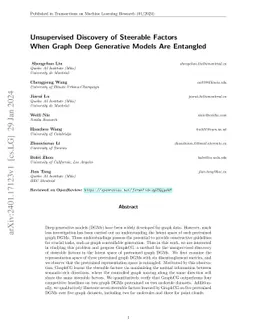 Unsupervised Discovery of Steerable Factors When Graph Deep Generative
  Models Are Entangled