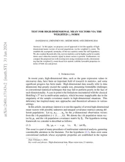 Test for high-dimensional mean vectors via the weighted $L_2$-norm