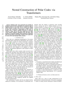 Nested Construction of Polar Codes via Transformers