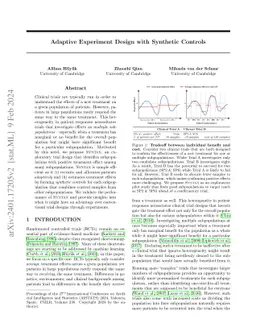 Adaptive Experiment Design with Synthetic Controls