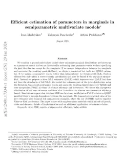 Efficient estimation of parameters in marginals in semiparametric
  multivariate models
